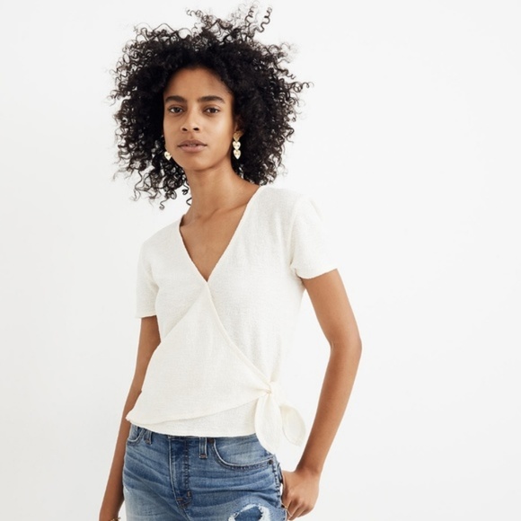 Madewell Tops - Madewell Texture & Thread Wrap-Tie Top
